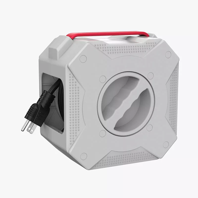 3 Outlets Usb2.4a Plastic Cord Reel